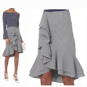 INTERMIX‎ Sylvia Ruffle Front Gingham Skirt